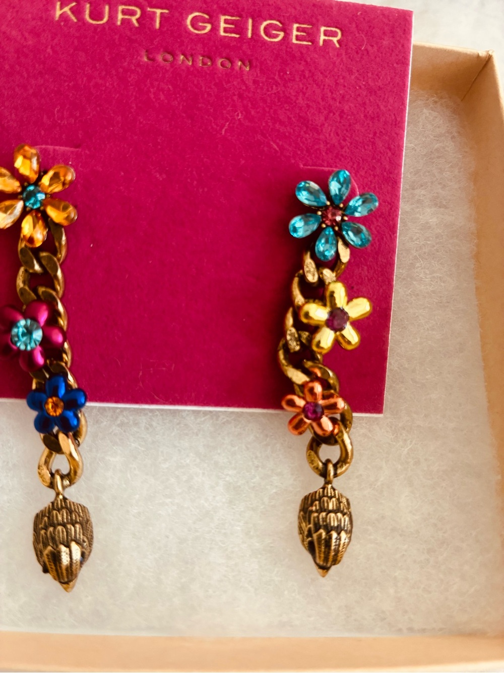 Kurt Geiger Floral Drop Earrings in Multicolor - Picture 6 of 6